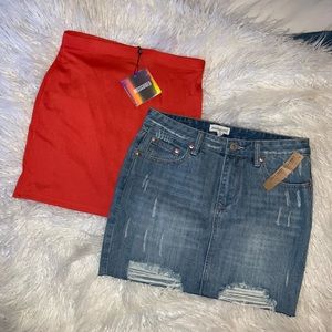 DENIM & BODY-CON MINI SKIRT BUNDLE